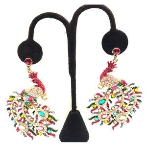 Fashion peacock crystal earrings